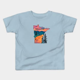 Minnesota Fly Fishing State River Sunset by TeeCreations Kids T-Shirt